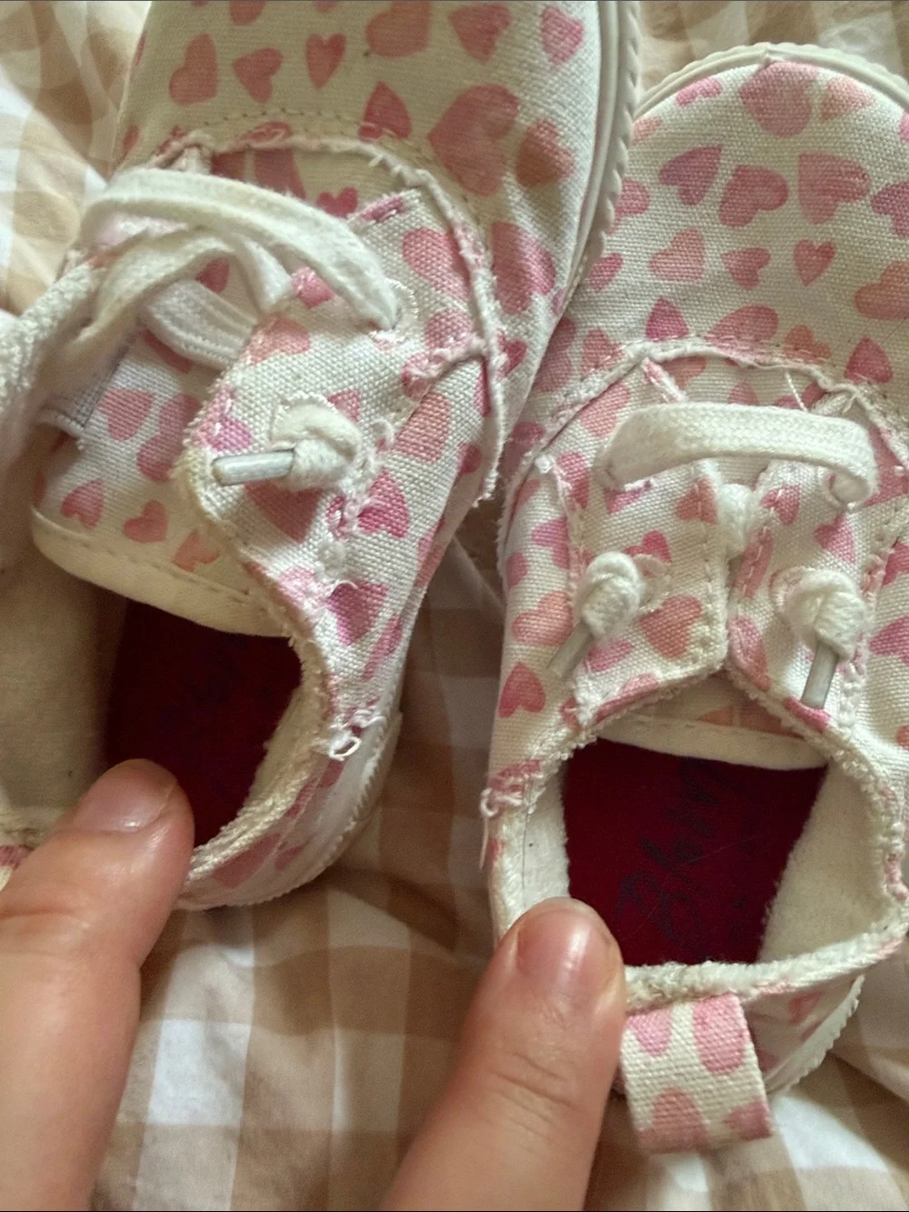 Blowfish Kids Pink Heart Canvas Shoes - Soft Slip-On Sneakers 7T